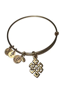 Alex and Ani Gold-tone Eternal Knot Charm Bangle